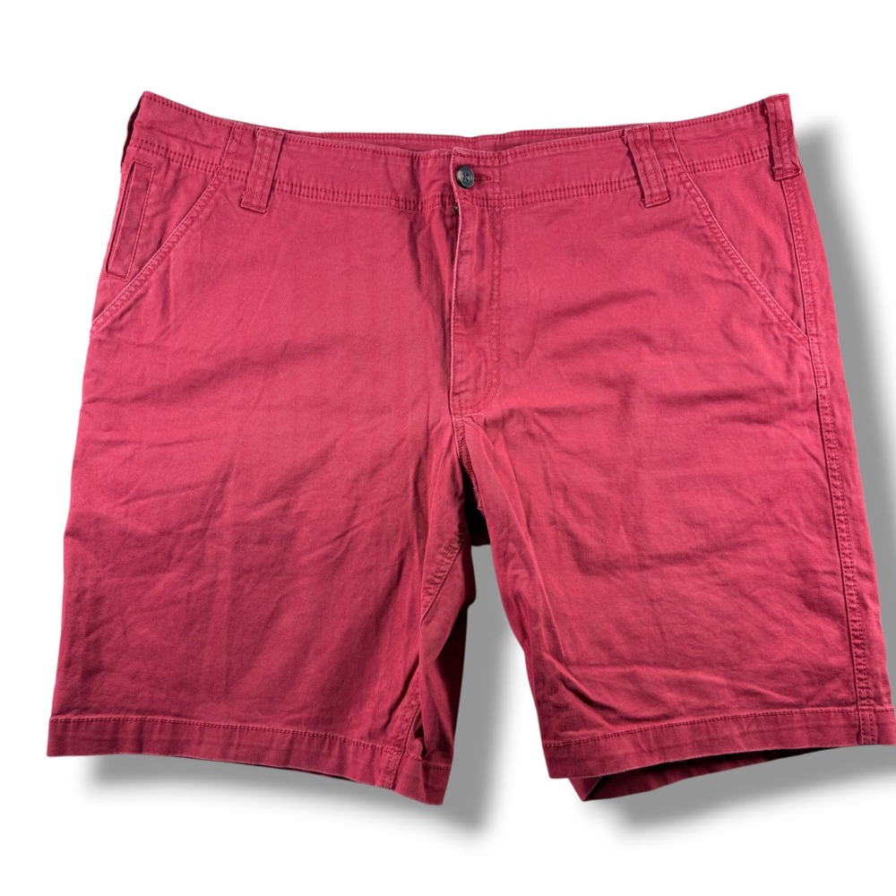 Mossimo Supply Co Mens Red Chino Shorts Size 42 Stretch Cotton Twill Flat Front